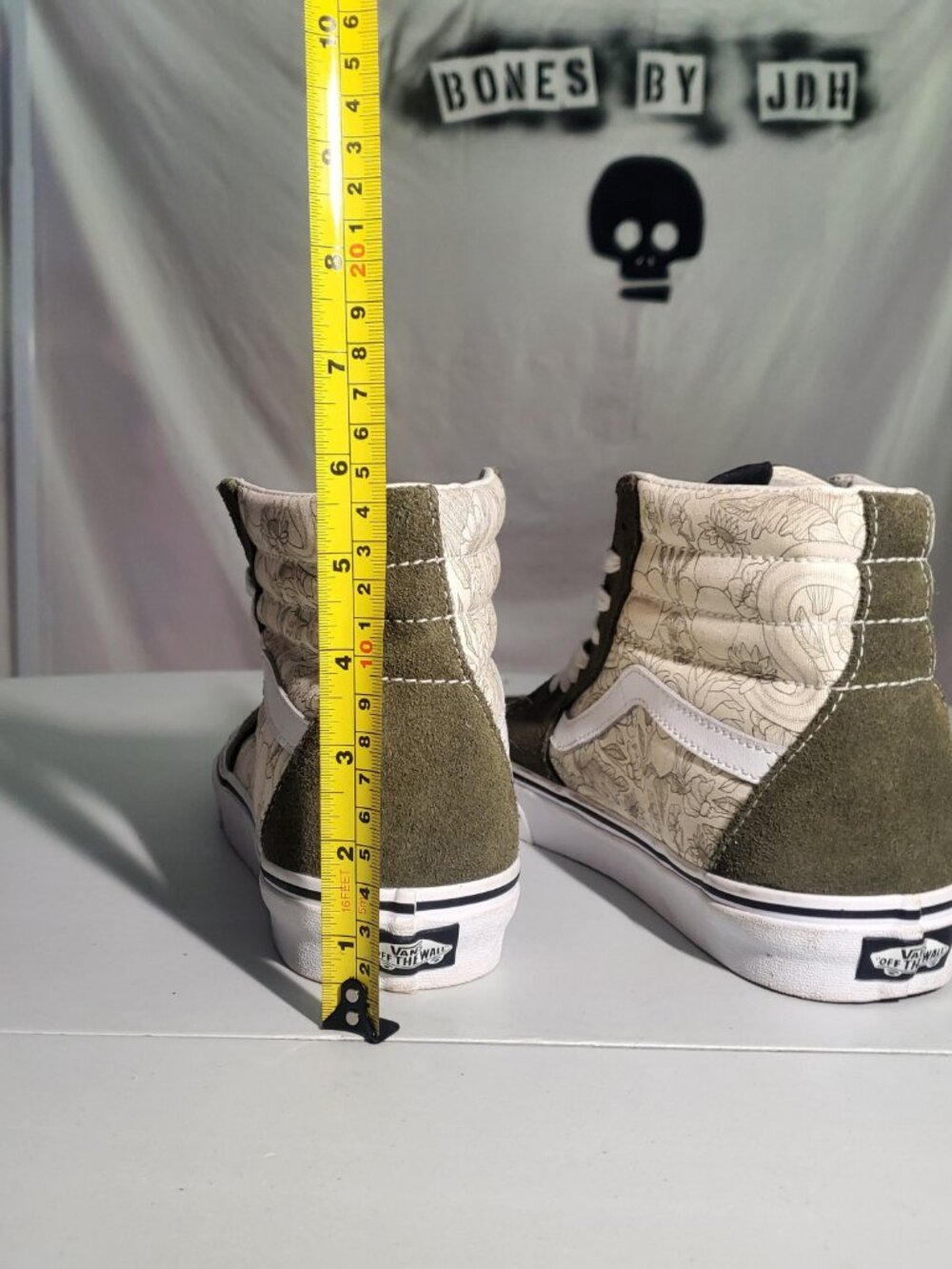 Vans Sk8-Hi Olive Suede/Floral Botanical Sz 9.5mens/11 womens - shipping incl - Picture 8 of 16